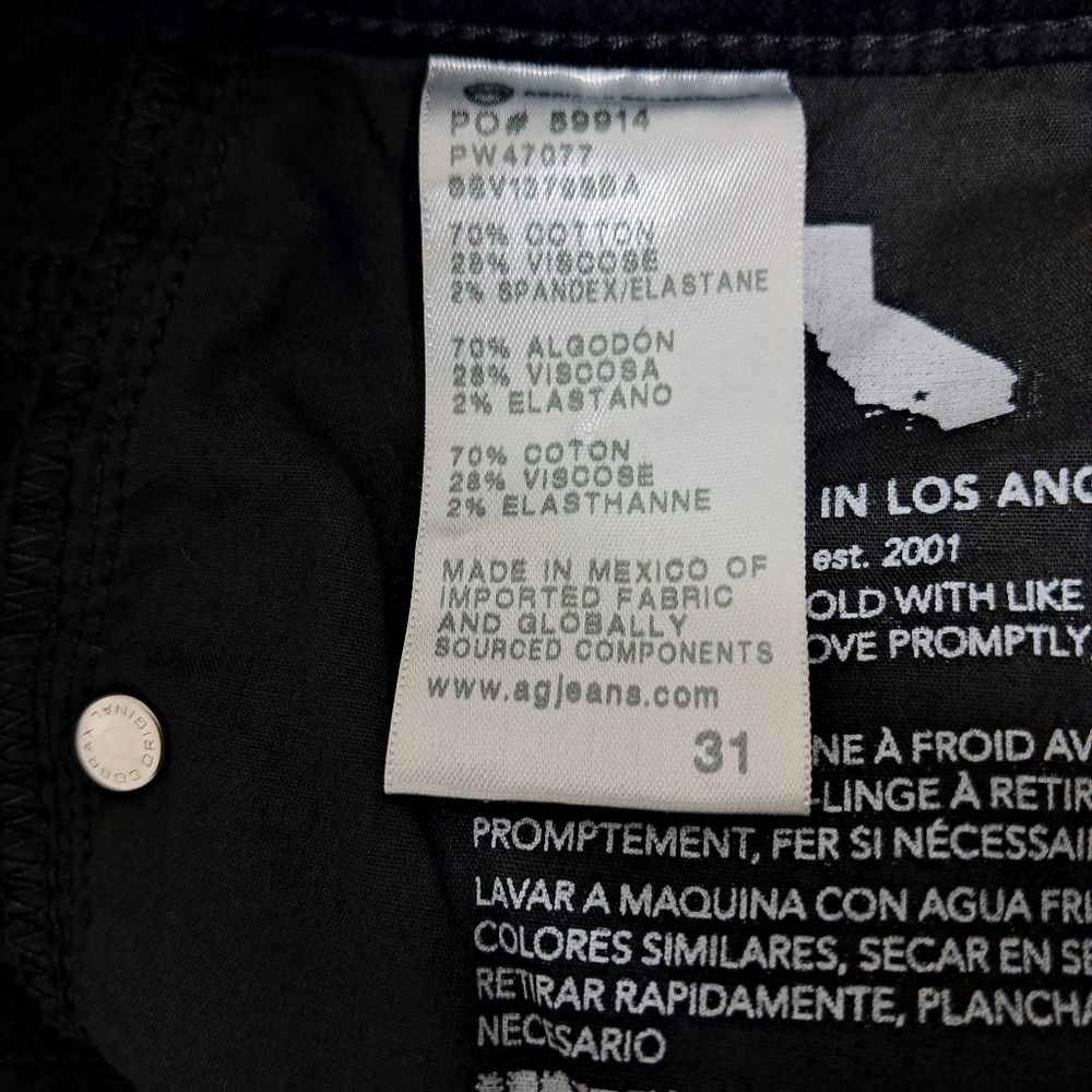 AG Farrah Velvet Skinny Jeans Black Size 31 - Picture 9 of 16